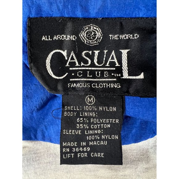 Casual Club Vintage Retro Windbreaker  M Black   Nylon - Picture 5 of 16